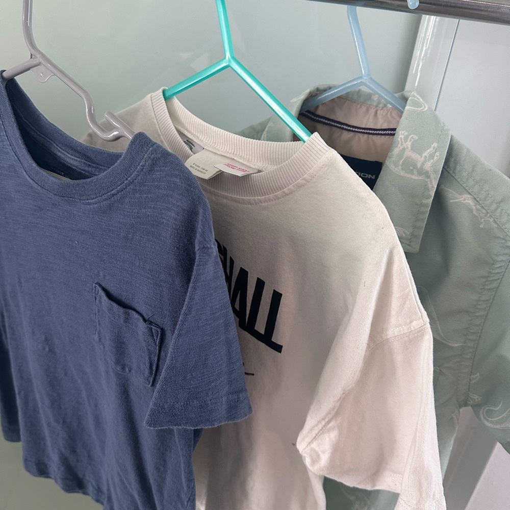 Janie and Jack White Graphic Tee and Navy Pocket Tee Set